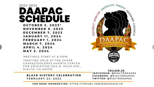 DAAPAC Schedule
